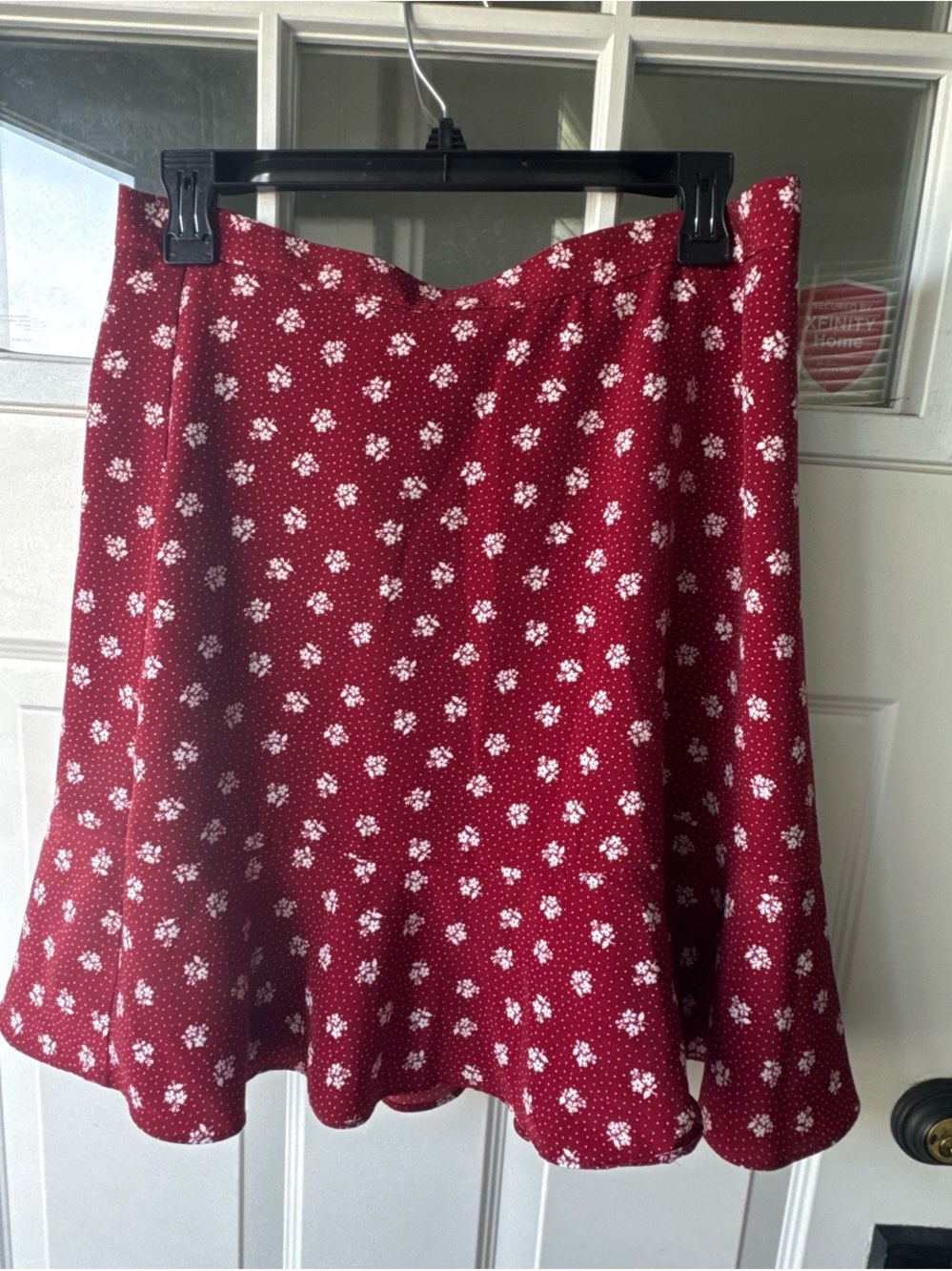 Banana Republic Red Floral Skater Skirt